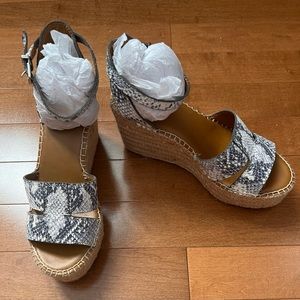 Franco Sarto Snakeskin Wedge Espadrille Sandal Heel Shoe 7